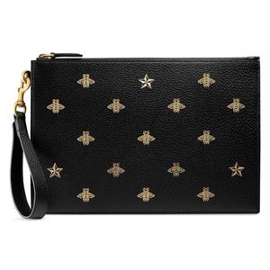 GUCCI
Grained Calfskin Bee Star Pouch Black